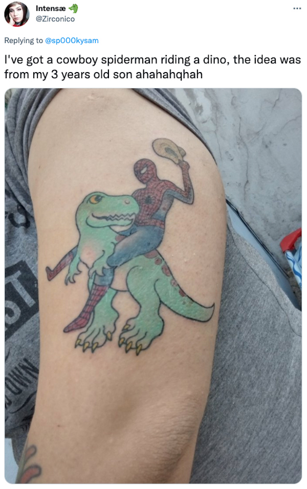 Top more than 57 cowboy spiderman tattoo latest  incdgdbentre