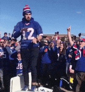 Bills Mafia Fans Destroying Table At Night GIF