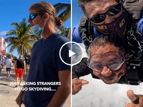 skydiving strangers lead