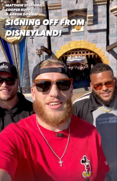 LA Rams, Cooper Kupp. Aaron Donald, Matthew Stafford in Going to  Disneyland Commercial 