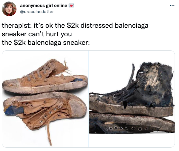 Never cease to be amazed CULTURE MATTERS Balenciagas 1850 full  destroyed sneakers raise eyebrows online The