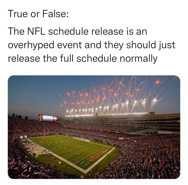 The best part of the NFL schedule release is the leather bound memes.