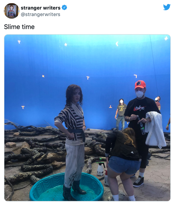 Behind-the-scenes shots of Stranger Things show how weird things got