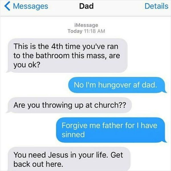 Text messages from family members aren't always so nice