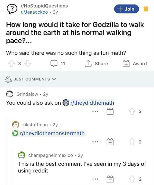 Sometimes, the comment section is actually pretty funny