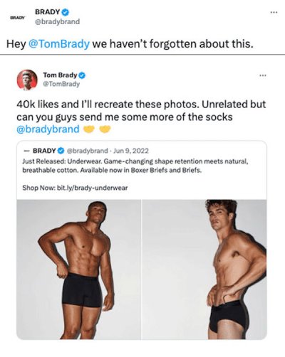 Tom Brady agrees to send used underwear to fan