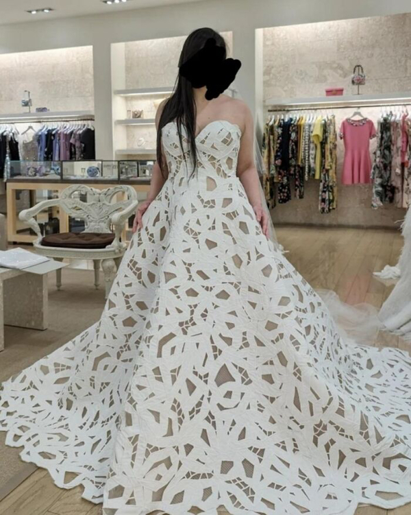 Wow, your wedding dress looks...good...