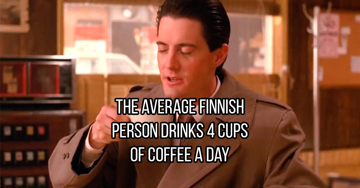 On average, a Finn drinks almost 3 cups of coffee a day. How many