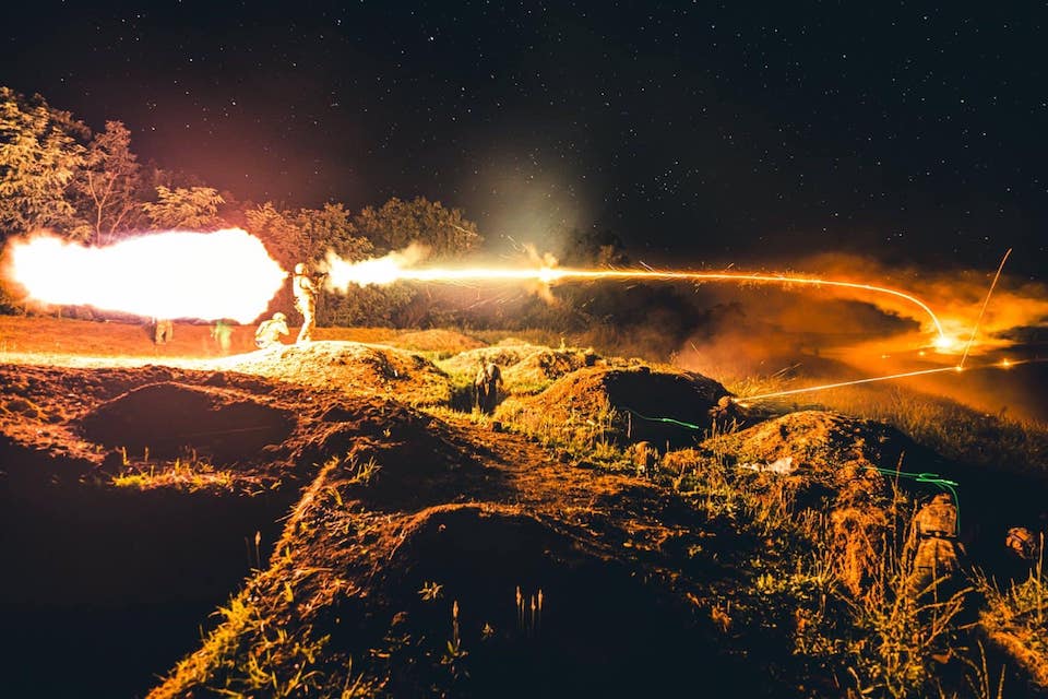 Ukrainian War Combat Night Photos Perseid Meteor Shower 53rd Firefight
