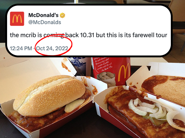 McDonald's McRib Is Back Again After 'farewell Tour'