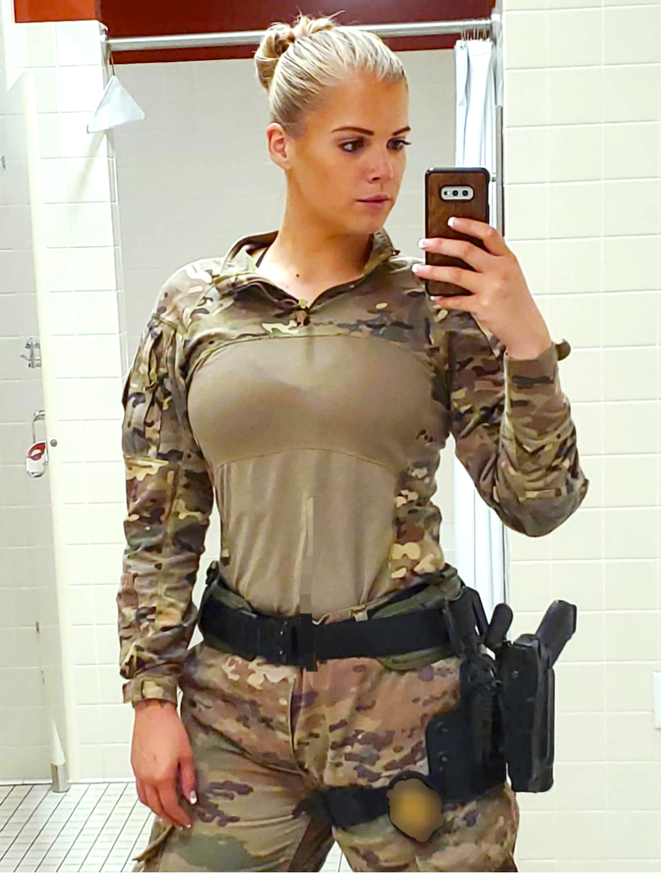 Sexy High-Res Police SWAT Team Girl Reveals Hot Fitness Body Beauty