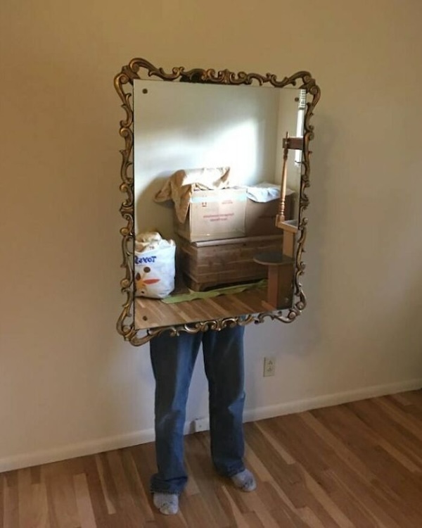 Well, that's one way to sell a mirror, I suppose