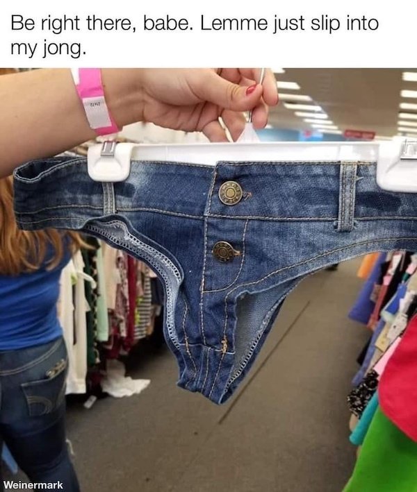A screenshot of the thong slip meme