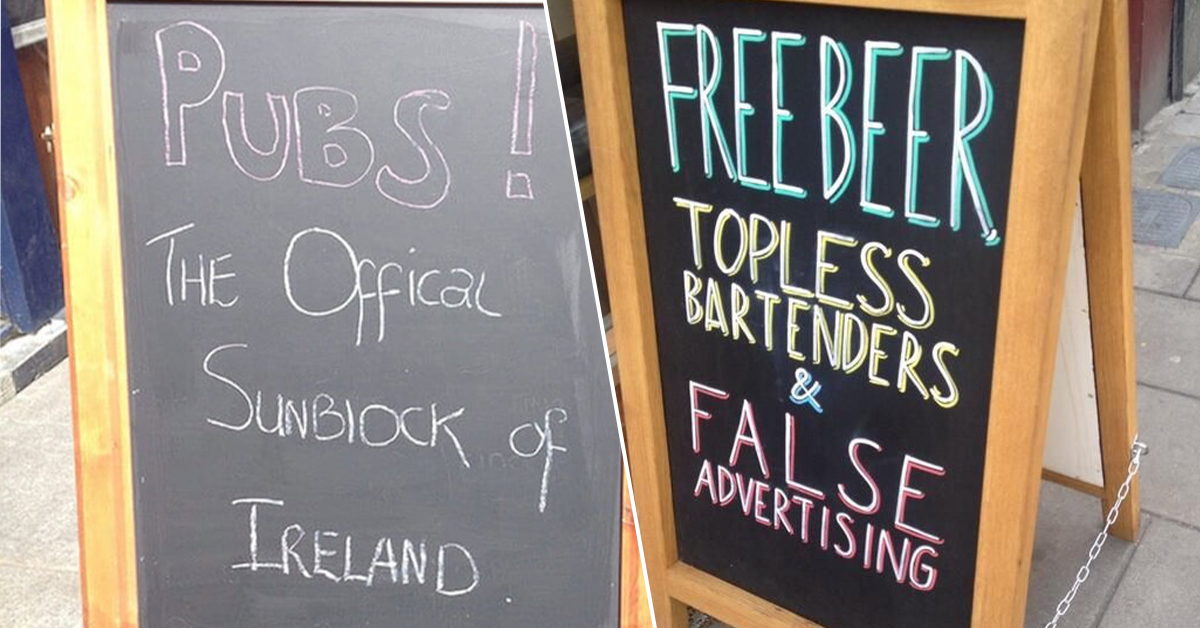Funny bar chalkboard signs that keep the people stumblin’ in (30 Photos)