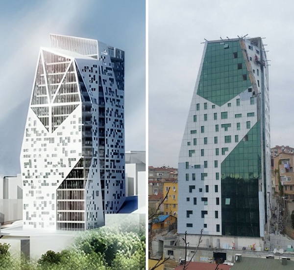 These buildings' finished products don't quite match their concepts