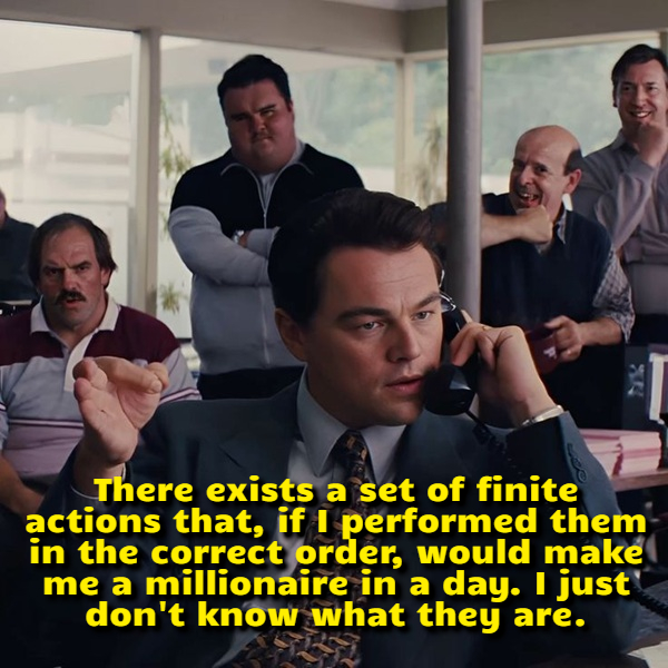 Leo DiCaprio in Wolf of Wall Street On The Phone relating to shower thoughts